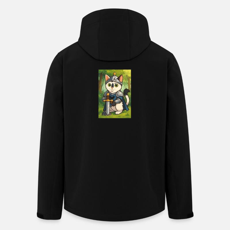 Katzenritter im Fantasy-Look - Recycelte Männer Softshell-Jacke von Stanley/Stella - Schwarz