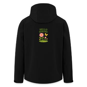 Spring awakening with flowers and butterfly - Men’s Recycled Softshell Jacket by Stanley/Stella - black - Back - AI Model Male 185 light (185cm)
