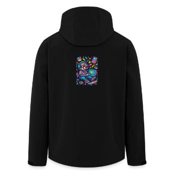 Raccoon Gamer - Men’s Recycled Softshell Jacket by Stanley/Stella - black - Back - AI Model Male 185 light (185cm)