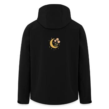 Mond und Blumen Illustrationsdesign - Recycelte Männer Softshell-Jacke von Stanley/Stella - Schwarz - Hinten - AI Model Male 185 light (185cm)