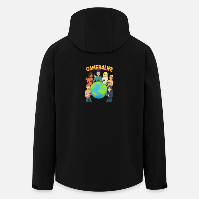 Gamer4Life Globale Freundschaft - Recycelte Männer Softshell-Jacke von Stanley/Stella - Schwarz