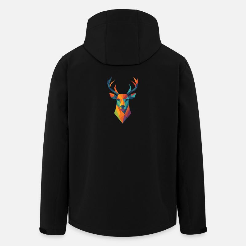 Hirsch | Hirschkopf Print / Druck / Design - Recycelte Männer Softshell-Jacke von Stanley/Stella - Schwarz
