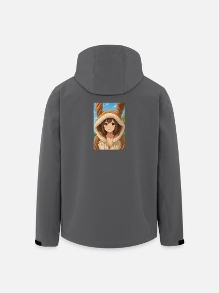 Sweat à capuche lapin Anime Charm - Veste softshell homme en polyester recyclé Stanley/Stella - noir