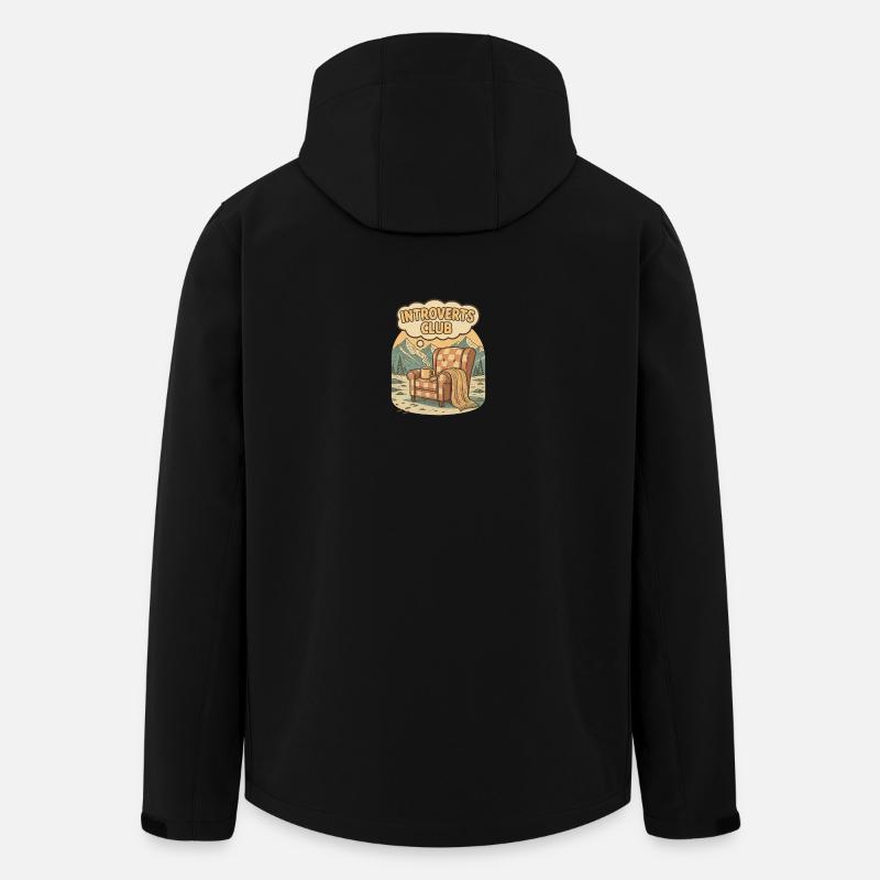 Introverts Club Cozy Quiet Refuge - Men’s Recycled Softshell Jacket by Stanley/Stella - black