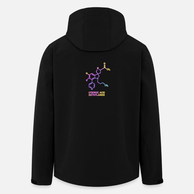 Art moléculaire psychédélique LSD - Veste softshell homme en polyester recyclé Stanley/Stella - noir