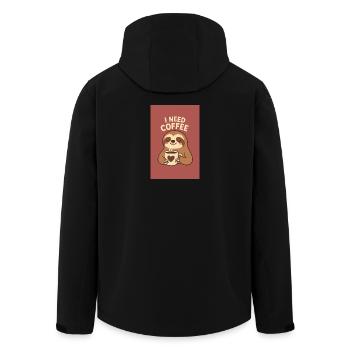 Lustiges Kaffee-T-Shirt für Kaffeeliebhaber - Recycelte Männer Softshell-Jacke von Stanley/Stella - Schwarz - Hinten - AI Model Male 185 light (185cm)