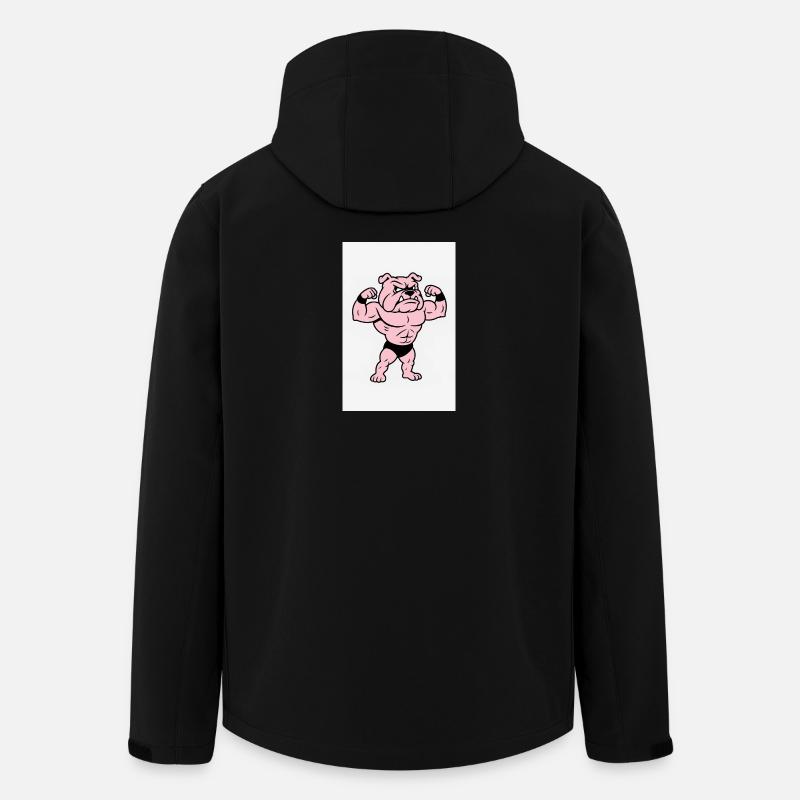 Pink Muscle Bulldog Pose - Men’s Recycled Softshell Jacket by Stanley/Stella - black