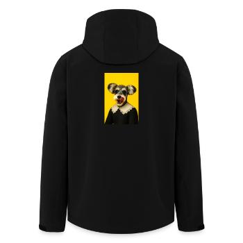 Chien avec collier en dentelle vintage - Veste softshell homme en polyester recyclé Stanley/Stella - noir - Dos - AI Model Male 185 light (185cm)