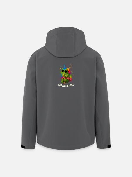 Farbfroher Frosch mit Spektrum - Recycelte Männer Softshell-Jacke von Stanley/Stella - Schwarz