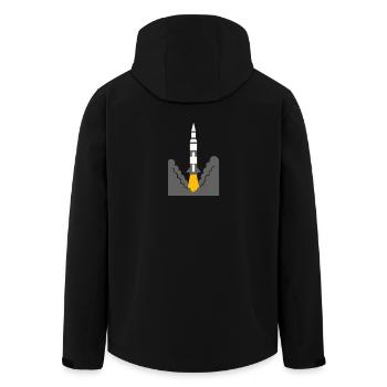 Rocket launch - Men’s Recycled Softshell Jacket by Stanley/Stella - black - Back - AI Model Male 185 light (185cm)