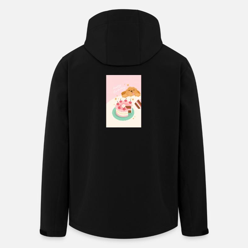 Gâteau anniversaire chien mignon - Veste softshell homme en polyester recyclé Stanley/Stella - noir
