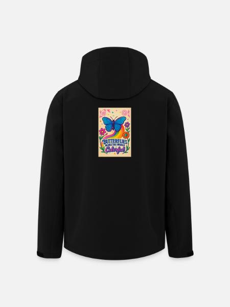 Papillon Couleur Monde Motif - Veste softshell homme en polyester recyclé Stanley/Stella - noir