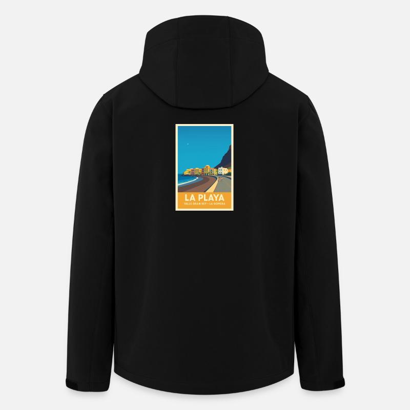 La Playa Poster Valle Gran Rey - Recycelte Männer Softshell-Jacke von Stanley/Stella - Schwarz