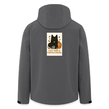 Cozy Paws and Pumpkin Dreams - Recycelte Männer Softshell-Jacke von Stanley/Stella - Anthrazit - Hinten - AI Model Male 185 light (185cm)