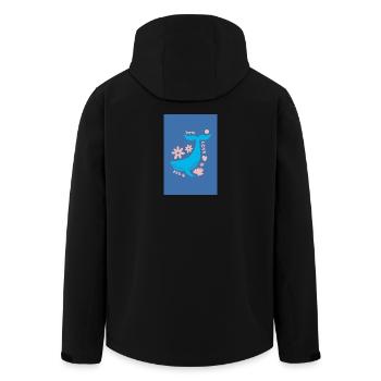 Whale Tail Floral Love - Men’s Recycled Softshell Jacket by Stanley/Stella - black - Back - AI Model Male 185 light (185cm)
