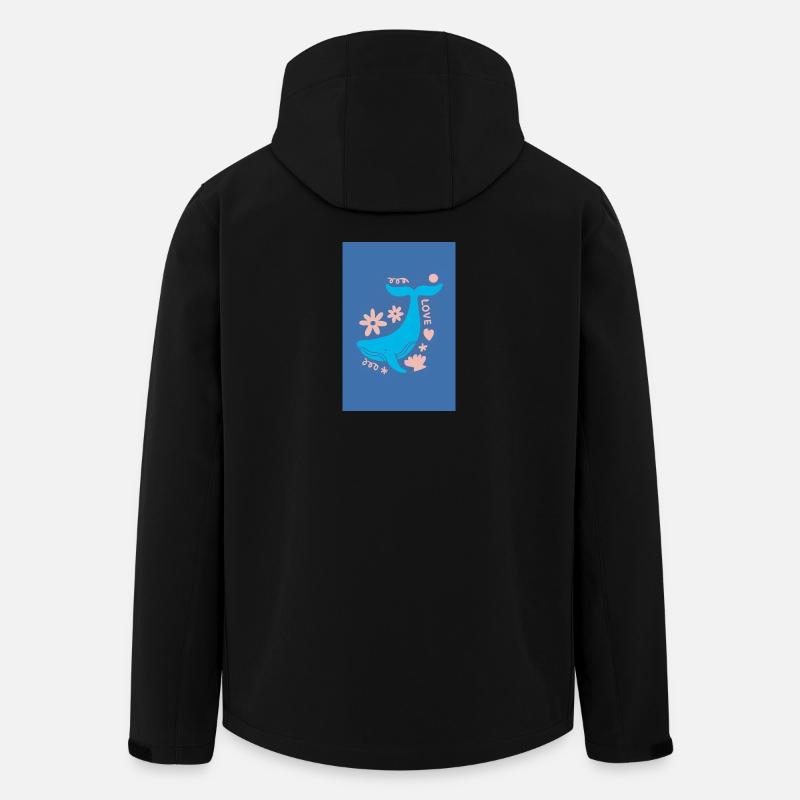Queue de baleine Floral Love - Veste softshell homme en polyester recyclé Stanley/Stella - noir