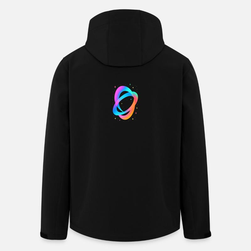 Future Fusion – Neon Flow Vibes - Recycelte Männer Softshell-Jacke von Stanley/Stella - Schwarz