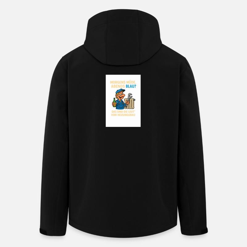 Morgens müde, Abends Blau Heizungsbau - Recycelte Männer Softshell-Jacke von Stanley/Stella - Schwarz