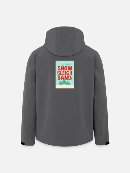 Snow Sleigh Sand: Winter Scene - Men’s Recycled Softshell Jacket by Stanley/Stella - black