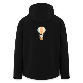 Pastellmaus im Heißluftballon - Recycelte Männer Softshell-Jacke von Stanley/Stella - Schwarz - Hinten - AI Model Male 185 light (185cm)