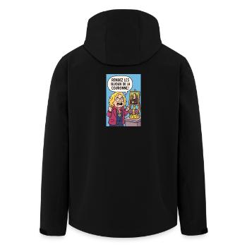 Caricature Vol du Louvre Pierre jean. - Veste softshell homme en polyester recyclé Stanley/Stella - noir - Dos - AI Model Male 185 light (185cm)