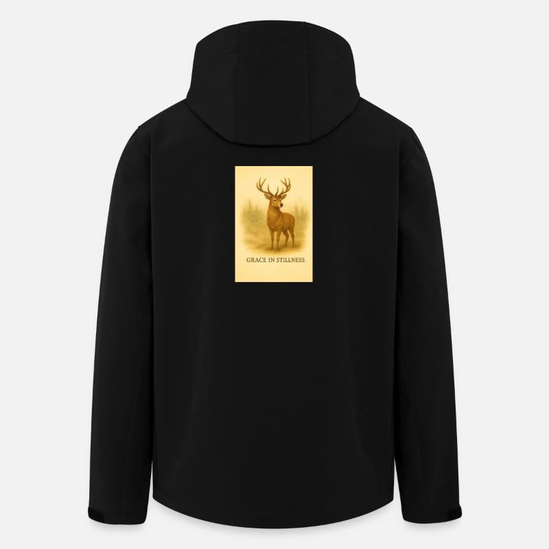 Grace in Stillness Deer Illustration - Men’s Recycled Softshell Jacket by Stanley/Stella - black