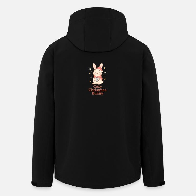 Gemütlicher Weihnachts-Hase mit Tee - Recycelte Männer Softshell-Jacke von Stanley/Stella - Schwarz