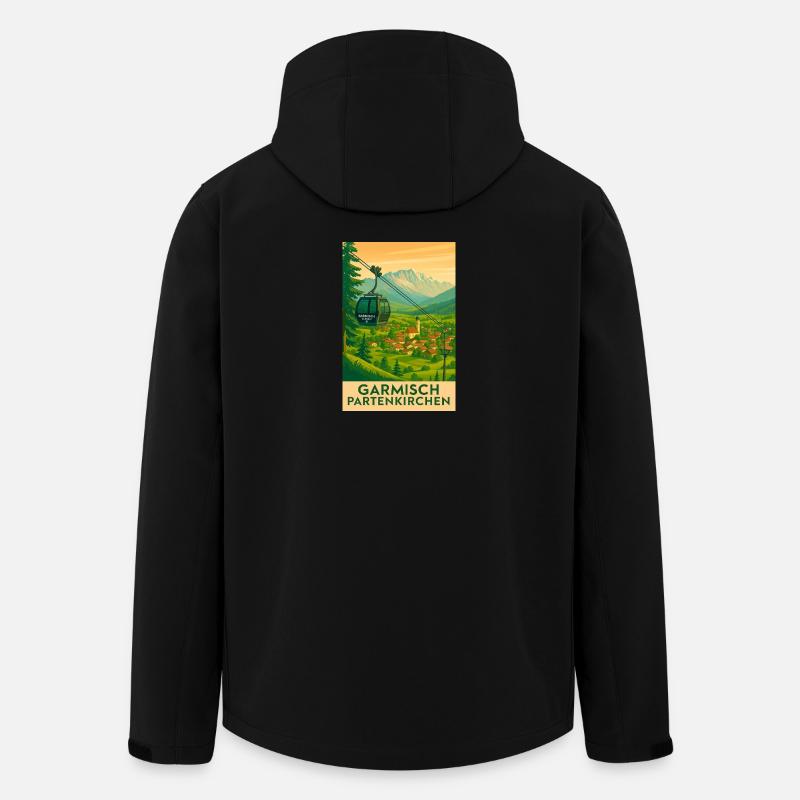 Garmisch Mountain Panorama Gondola - Men’s Recycled Softshell Jacket by Stanley/Stella - black
