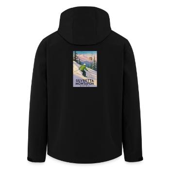 Silvretta Montafon Skifahrer Poster - Recycelte Männer Softshell-Jacke von Stanley/Stella - Schwarz - Hinten - AI Model Male 185 light (185cm)