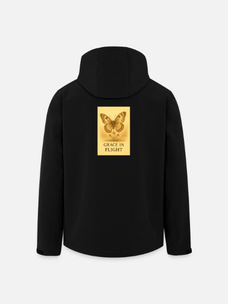 Grace in Flight Butterfly Bloom - Men’s Recycled Softshell Jacket by Stanley/Stella - black