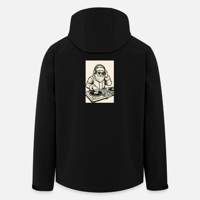 Père Noël DJ sur platines - Veste softshell homme en polyester recyclé Stanley/Stella - noir