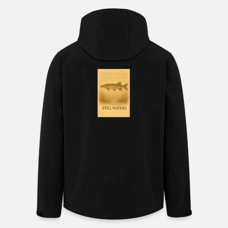 Still Waters Fish Illustration - Recycelte Männer Softshell-Jacke von Stanley/Stella - Schwarz