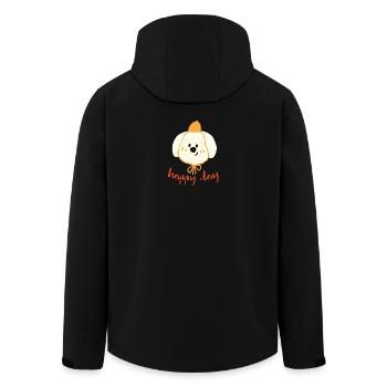 Happy Day Adorable Dog - Men’s Recycled Softshell Jacket by Stanley/Stella - black - Back - AI Model Male 185 light (185cm)
