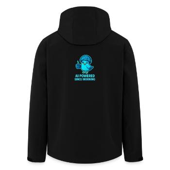 KI-Vogel Morgenkaffee mit Schaltkreis - Recycelte Männer Softshell-Jacke von Stanley/Stella - Schwarz - Hinten - AI Model Male 185 light (185cm)