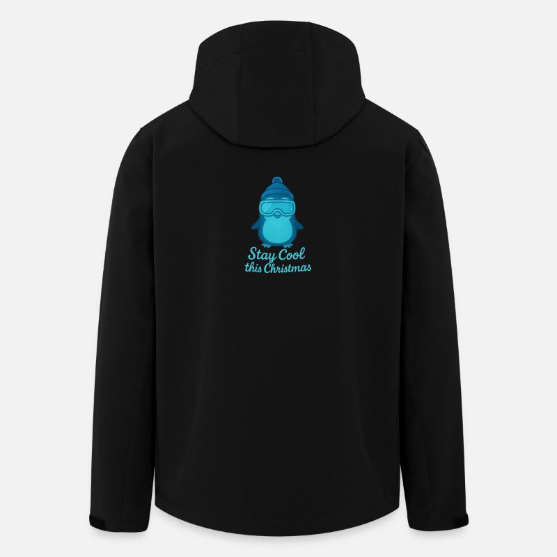 Stay Cool Weihnachts Pinguin - Recycelte Männer Softshell-Jacke von Stanley/Stella - Schwarz