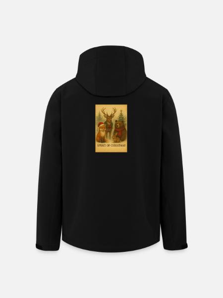 Christmas friends: Deer, Fox and Bear - Men’s Recycled Softshell Jacket by Stanley/Stella - black