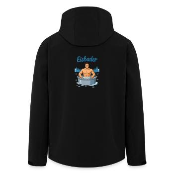 Eisbader Muskelmann im Eisbad - Recycelte Männer Softshell-Jacke von Stanley/Stella - Schwarz - Hinten - AI Model Male 185 light (185cm)