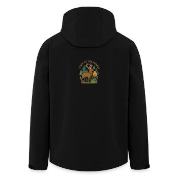 Deer in the Forest: Spirit of the Forest - Men’s Recycled Softshell Jacket by Stanley/Stella - black - Back - AI Model Male 185 light (185cm)