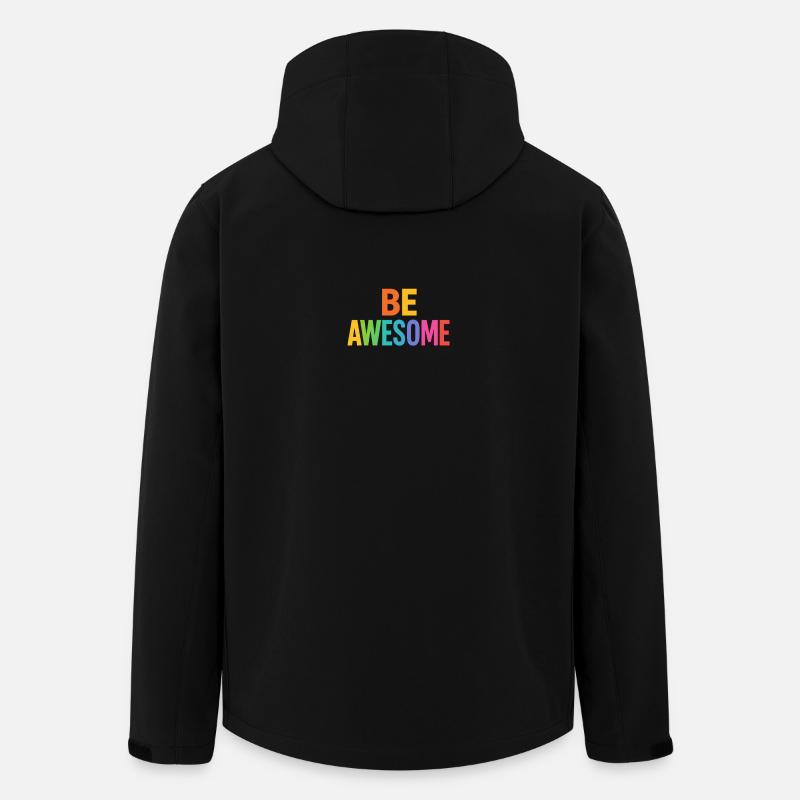 Be Awesome Regenbogen Boost - Recycelte Männer Softshell-Jacke von Stanley/Stella - Schwarz