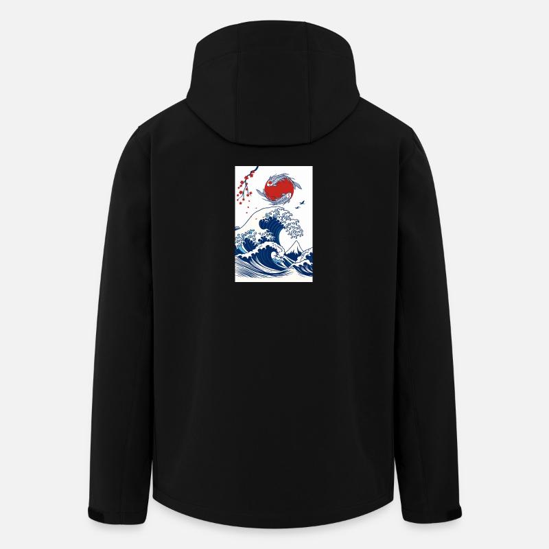 Koi und Welle in der Sonne - Recycelte Männer Softshell-Jacke von Stanley/Stella - Schwarz