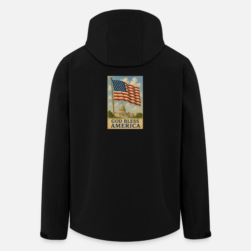 Gott segne Amerika Flaggenkunst - Recycelte Männer Softshell-Jacke von Stanley/Stella - Schwarz