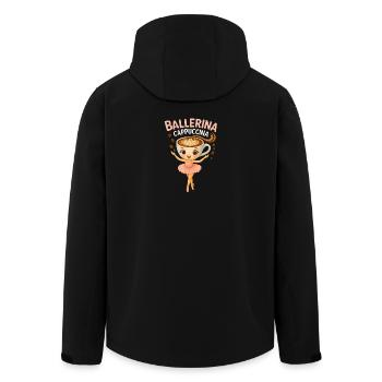 Ballerina Cappuccina Latte brainrot - Men’s Recycled Softshell Jacket by Stanley/Stella - black - Back - AI Model Male 185 light (185cm)