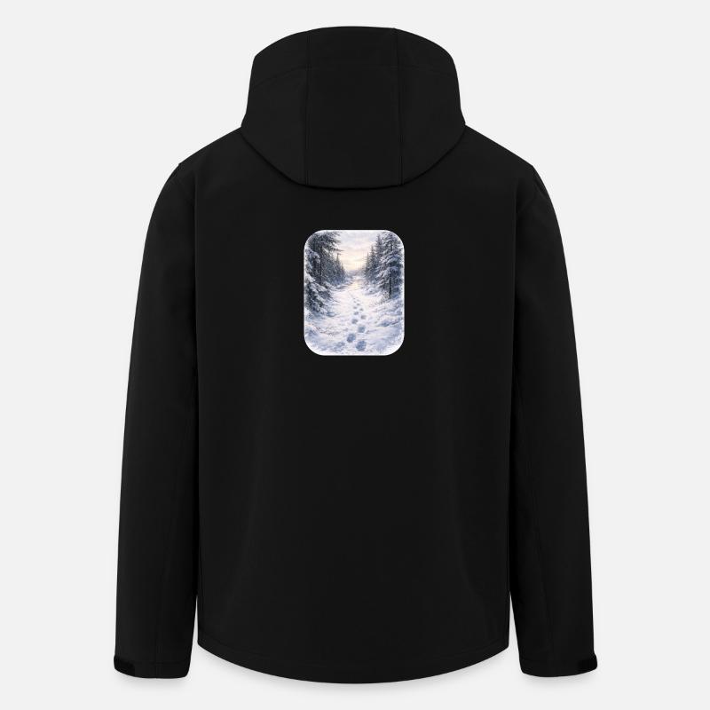 Winterwaldpfad Morgenschein - Recycelte Männer Softshell-Jacke von Stanley/Stella - Schwarz