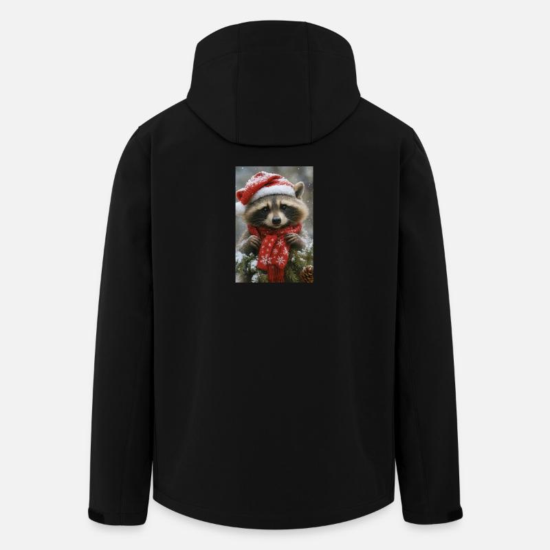 Gemütlicher Waschbär in Winter Reds - Recycelte Männer Softshell-Jacke von Stanley/Stella - Schwarz