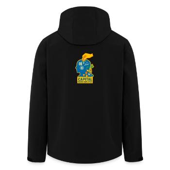 Capital Sparks Knowledge - Men’s Recycled Softshell Jacket by Stanley/Stella - black - Back - AI Model Male 185 light (185cm)