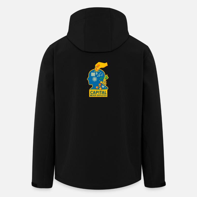 Kapital entfacht Wissen - Recycelte Männer Softshell-Jacke von Stanley/Stella - Schwarz