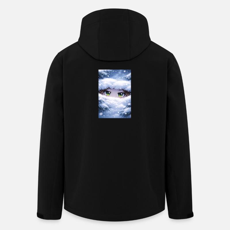 Des yeux d’anime dans la neige - Veste softshell homme en polyester recyclé Stanley/Stella - noir