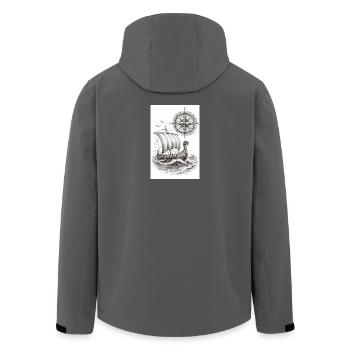 Navire à voile Compass Viking - Veste softshell homme en polyester recyclé Stanley/Stella - charbon - Dos - AI Model Male 185 light (185cm)