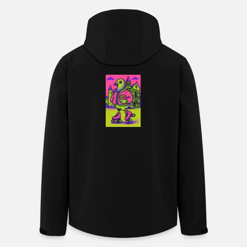 Neon_Pigeon_Roller-skater_2 - Recycelte Männer Softshell-Jacke von Stanley/Stella - Schwarz