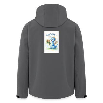 Dragon bleu avec bouquet de fleurs - Veste softshell homme en polyester recyclé Stanley/Stella - charbon - Dos - AI Model Male 185 light (185cm)